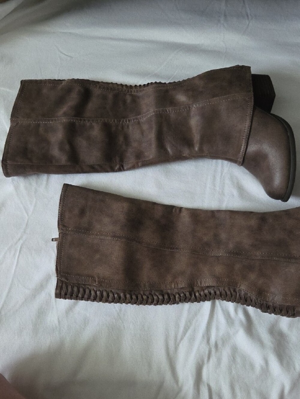 Fergalicious Tall Back-Braided Knee Boots - Brown Taupe - Picture 11 of 12